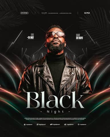 Black Night Flyer Template PSD Editable