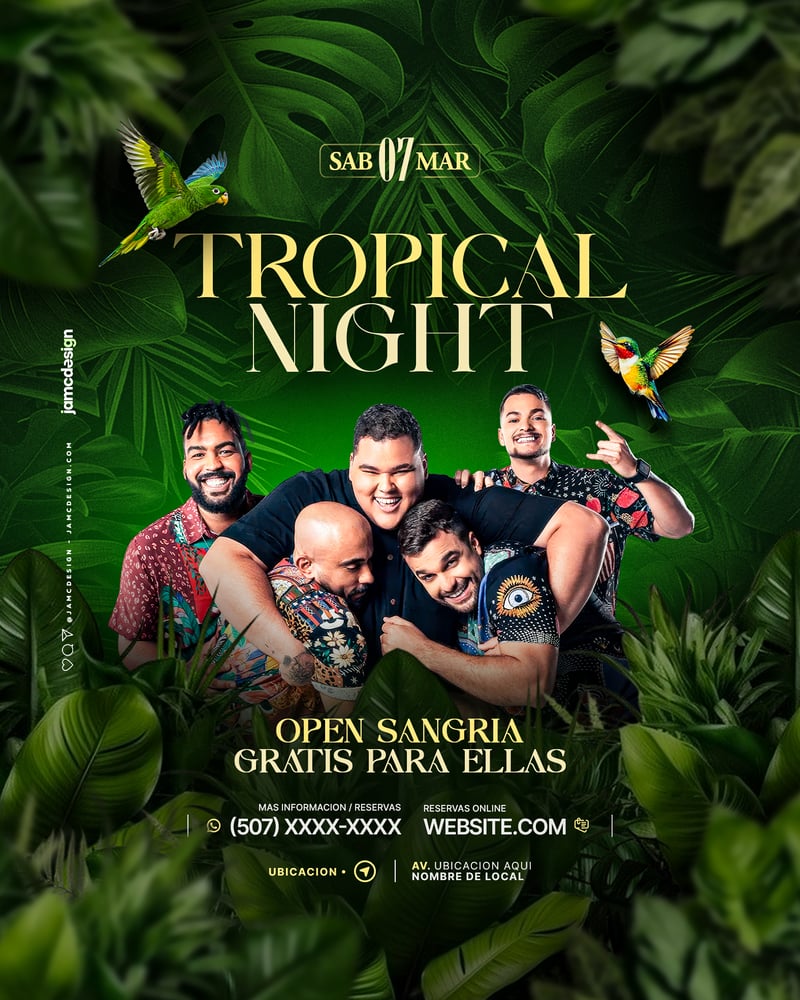 Tropical Night Flyer Template PSD