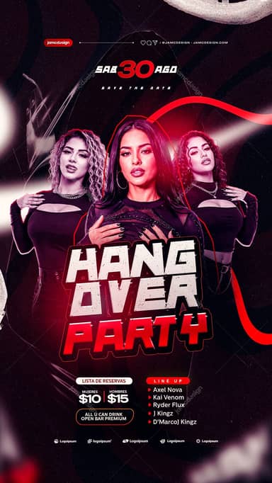 Hangover Party Flyer Story PSD Template