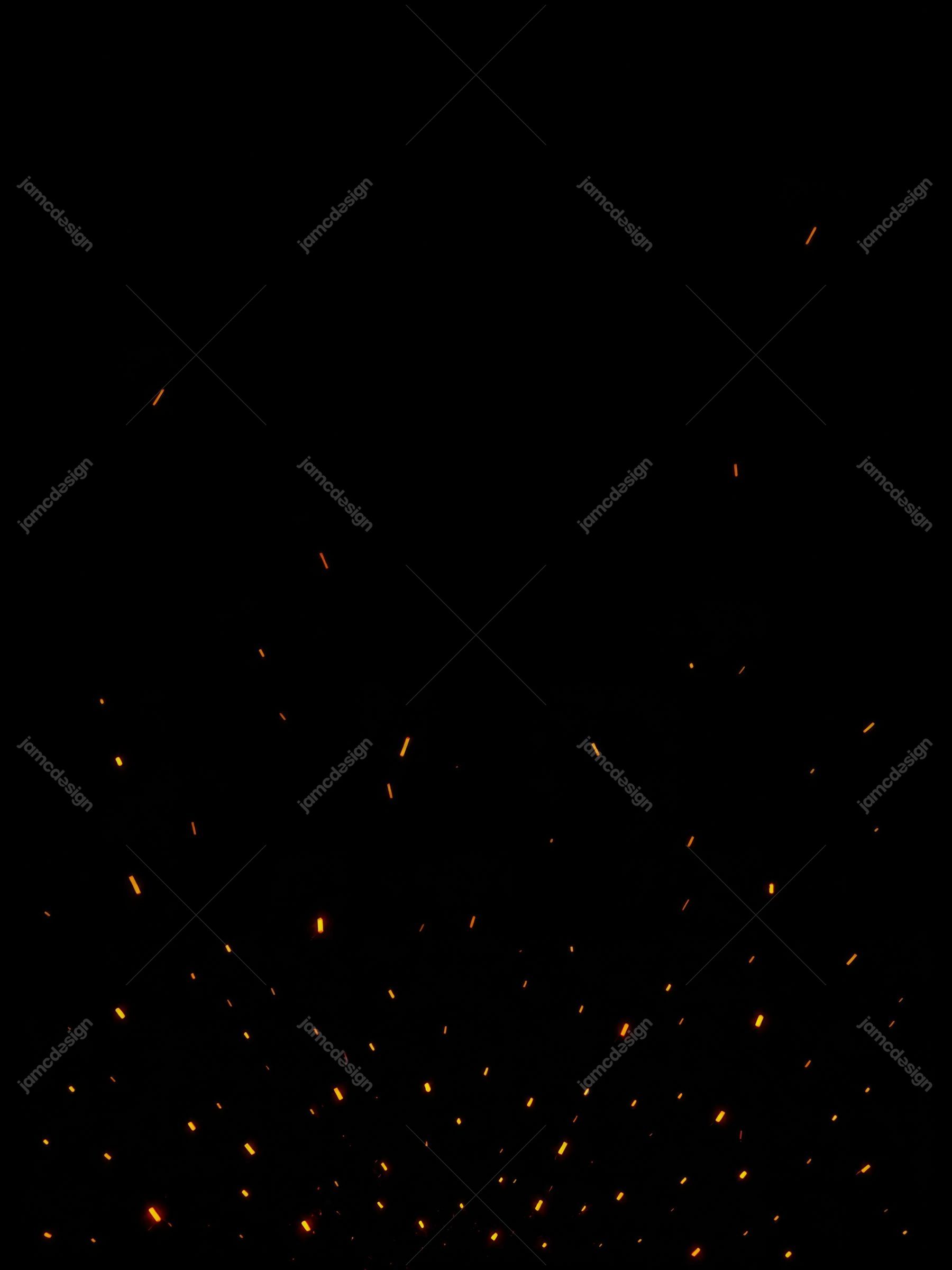 Fine Fire Dust Particles On Black Orange Ember Glow Background Texture. JPG texture featuring fine glowing orange sparks and scattered ember particles against