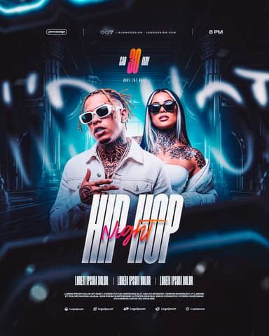 Hip Hop Night Flyer Template PSD Editable