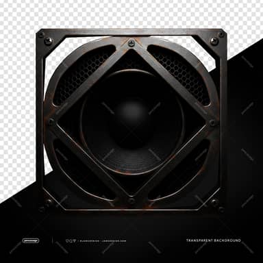 Black Speaker Cone With Metal Frame PNG Transparent