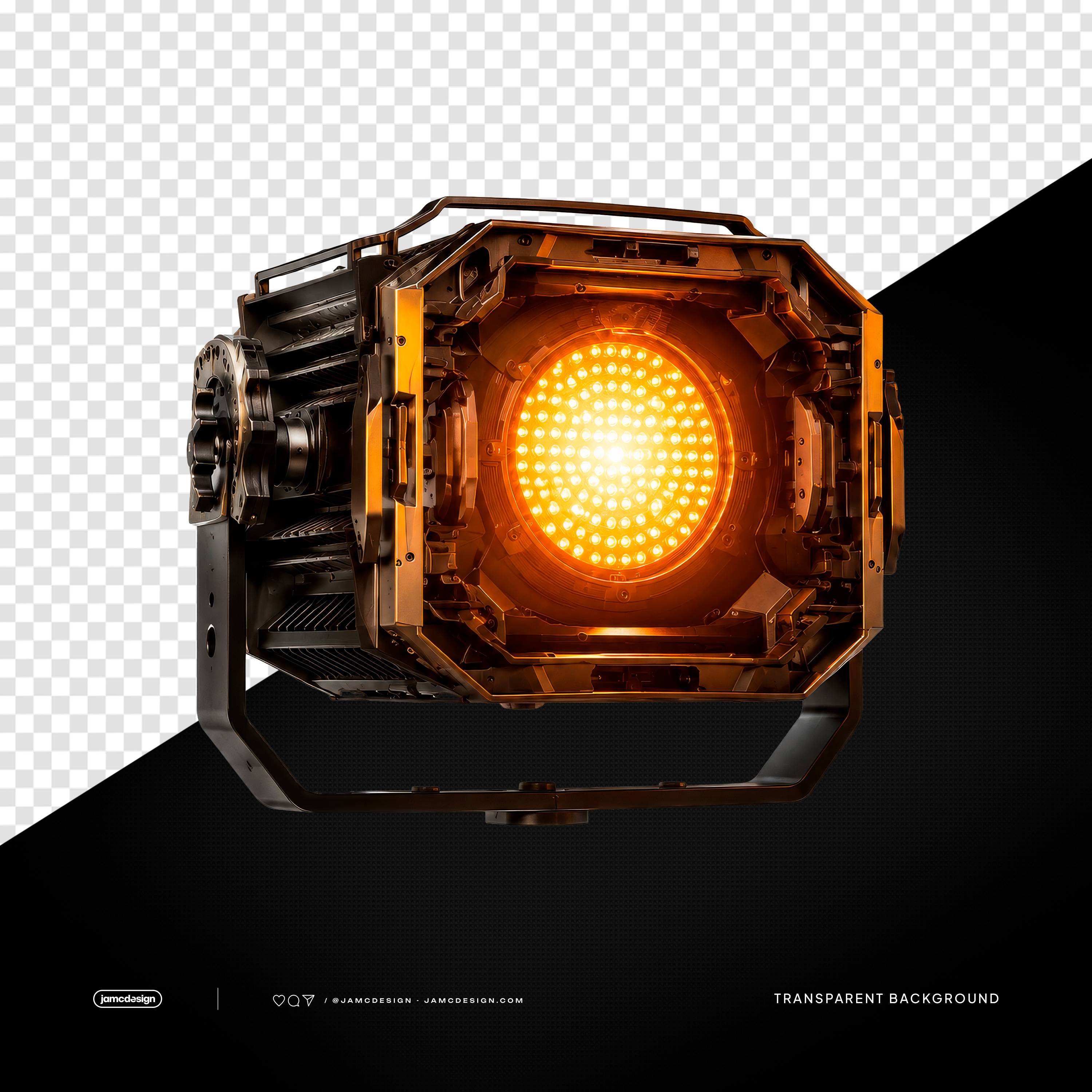 Orange Industrial Stage Light PNG Transparent Background