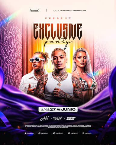 Exclusive Party Flyer Template PSD Editable