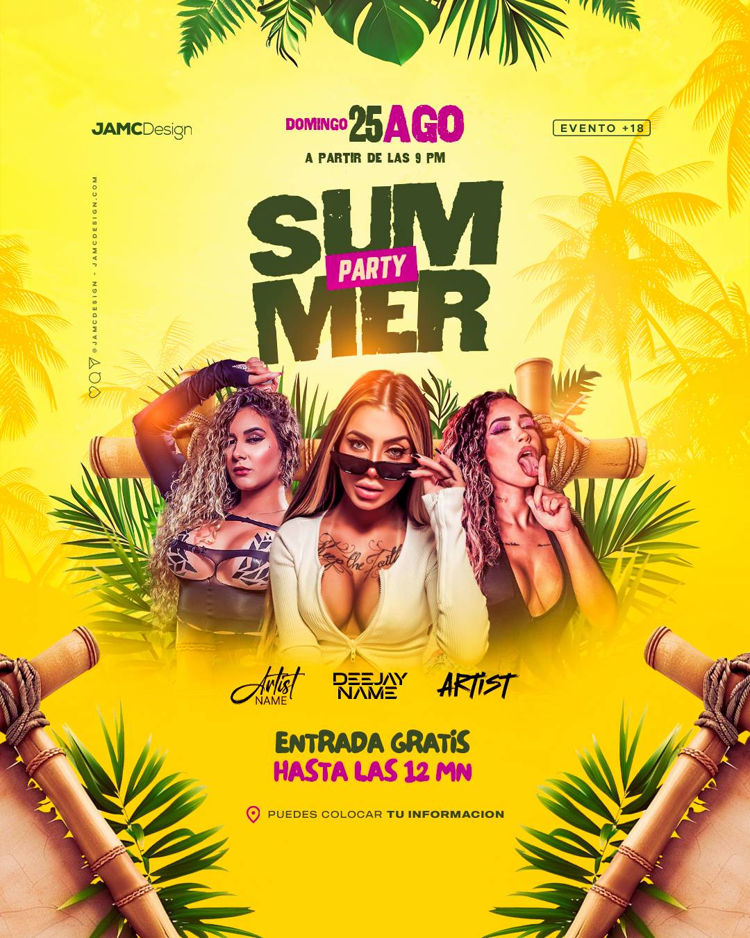 Summer Party Flyer Template PSD