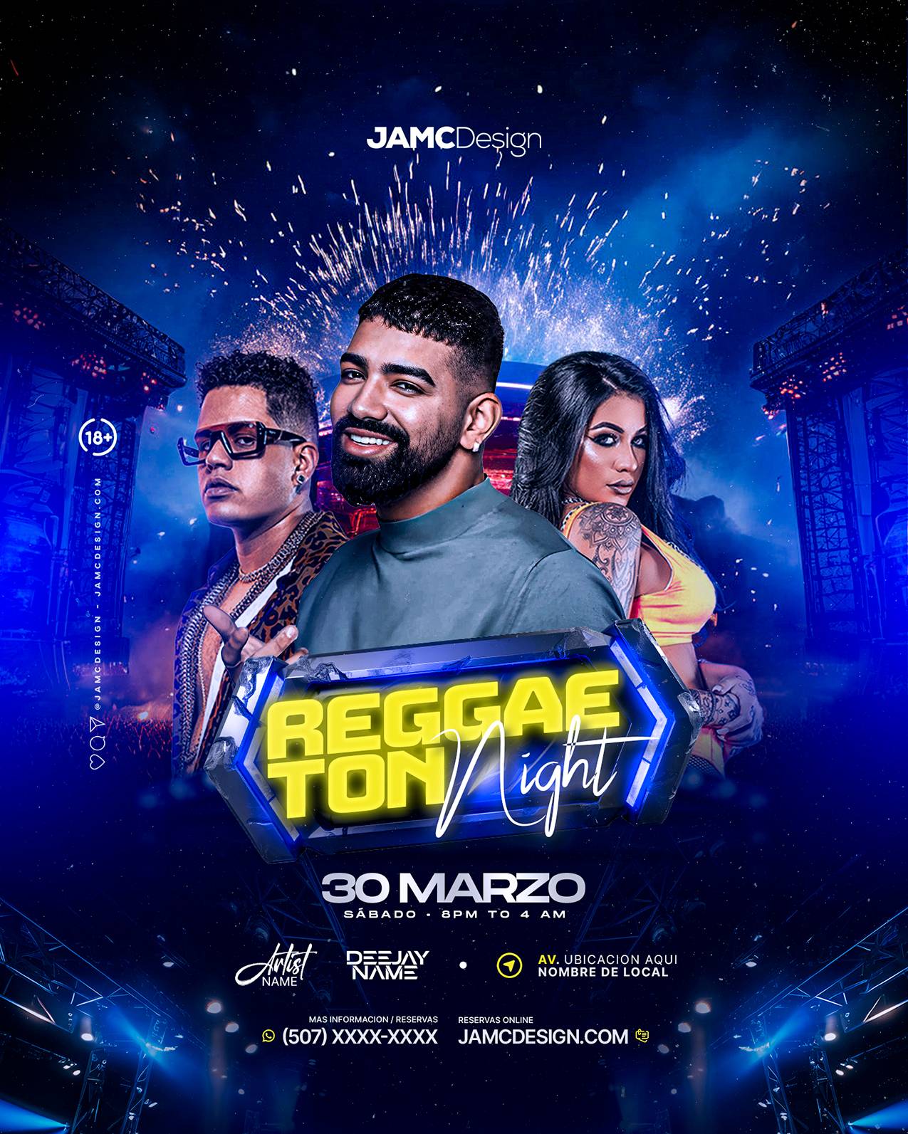 Reggaeton Party Flyer Template PSD
