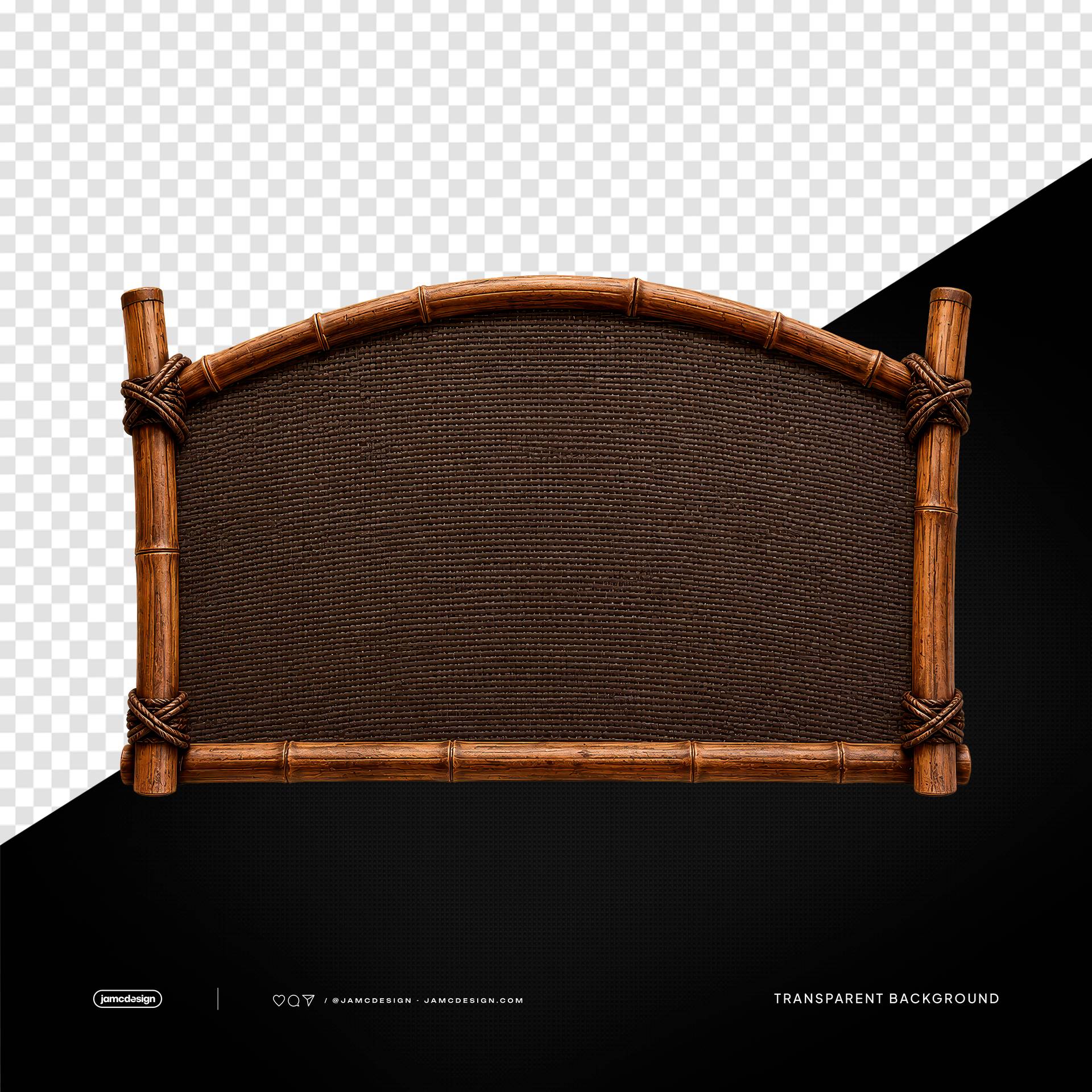 Tropical Bamboo Event Sign Frame Transparent Background