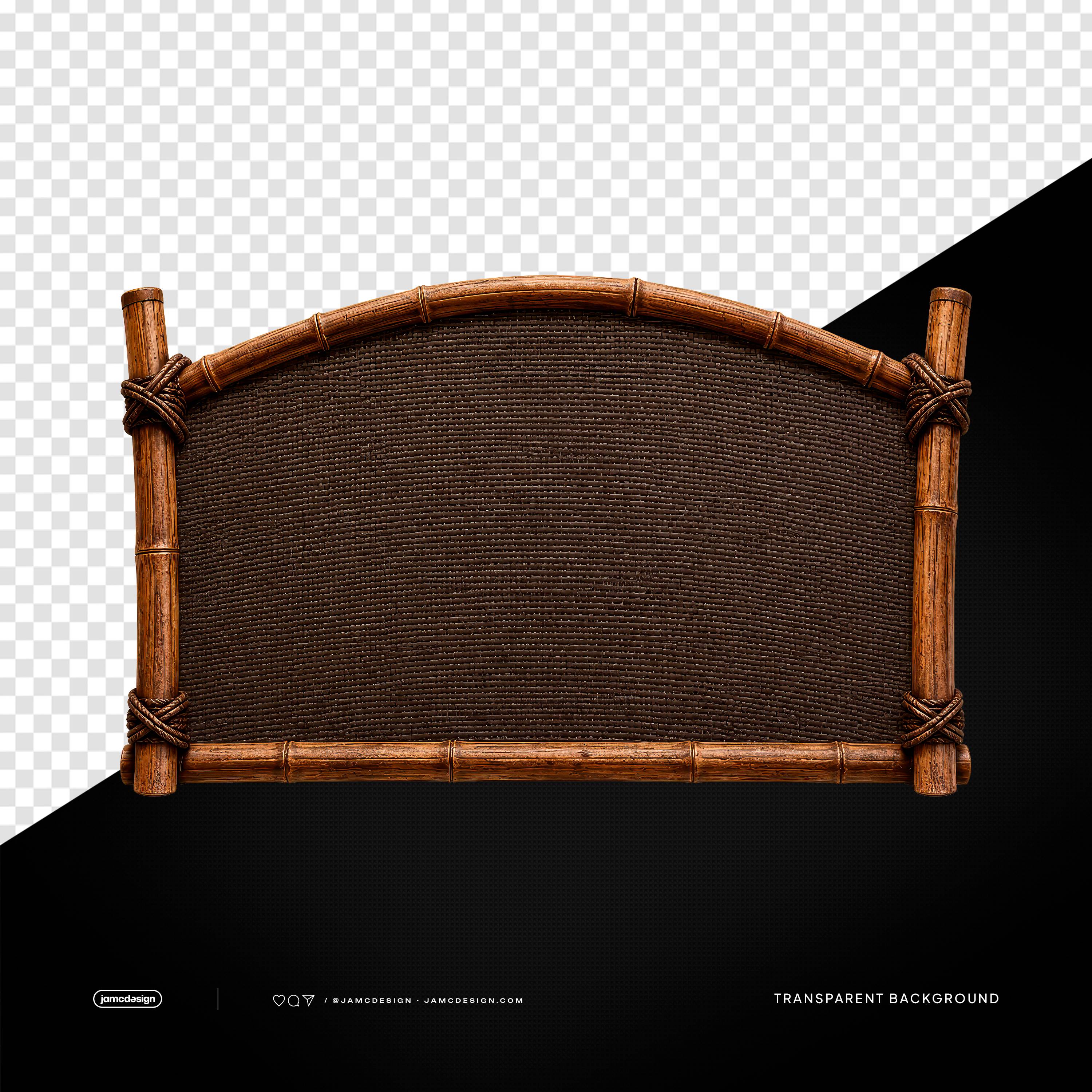 Tropical Bamboo Event Sign Frame Transparent Background