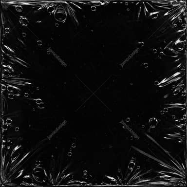 Torn Plastic Sheet On Black Surface