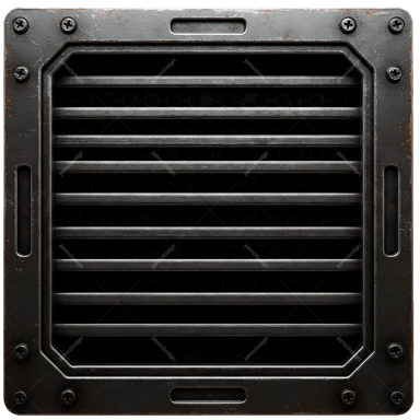 Square Industrial Metal Grille Dark Frame PNG Transparent