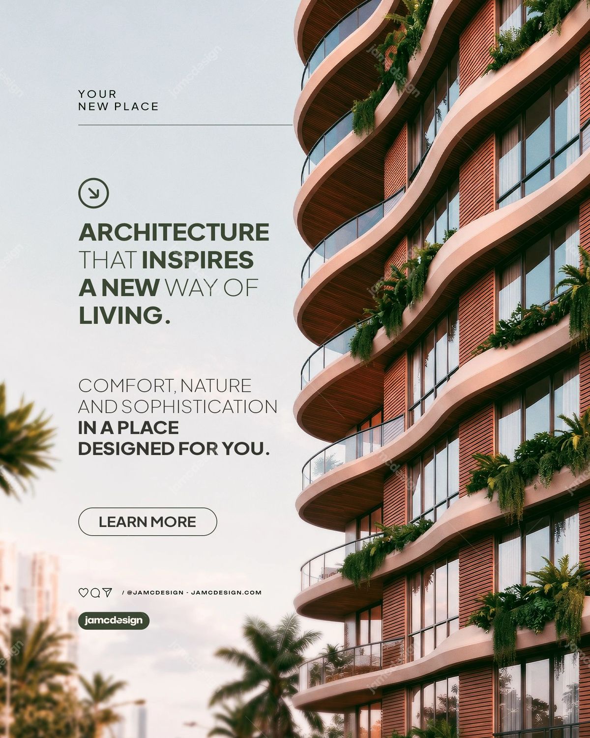 Modern Luxury Apartment Real Estate Social Media Flyer Design Template PSD Editable