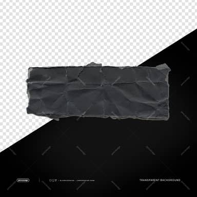 Black Crumpled Paper Strip Charcoal Wrinkled Surface PNG Transparent