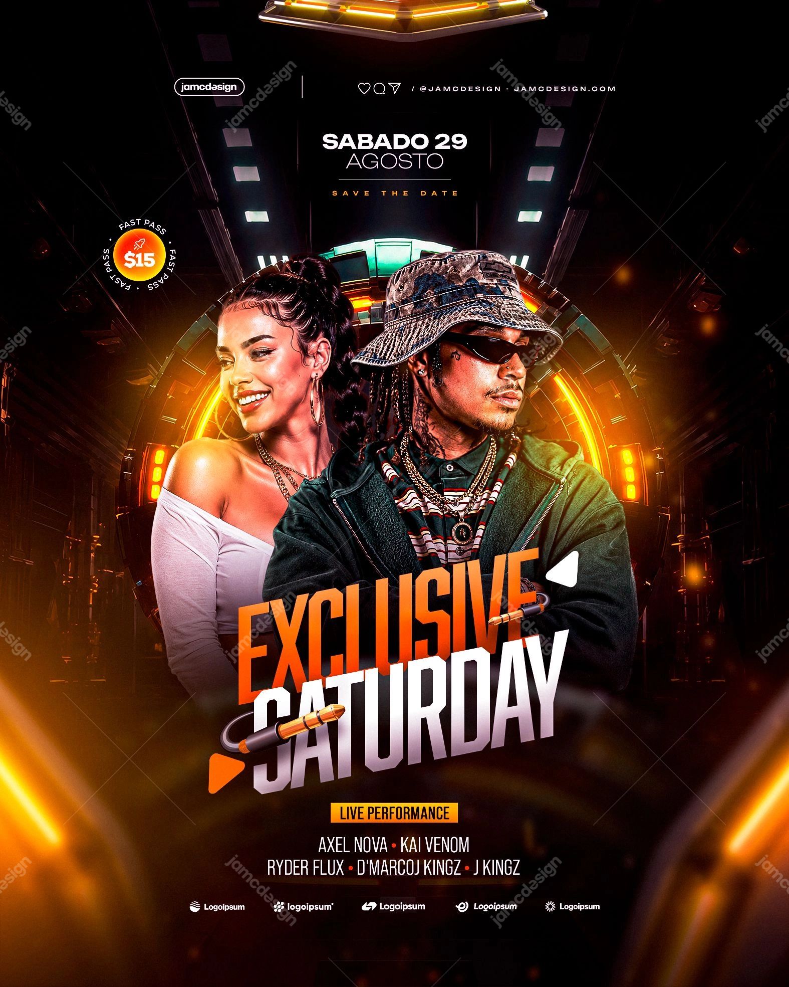 Exclusive Saturday Design Flyer Template PSD Editable