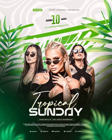 Tropical Sunday Event Flyer Template PSD Editable