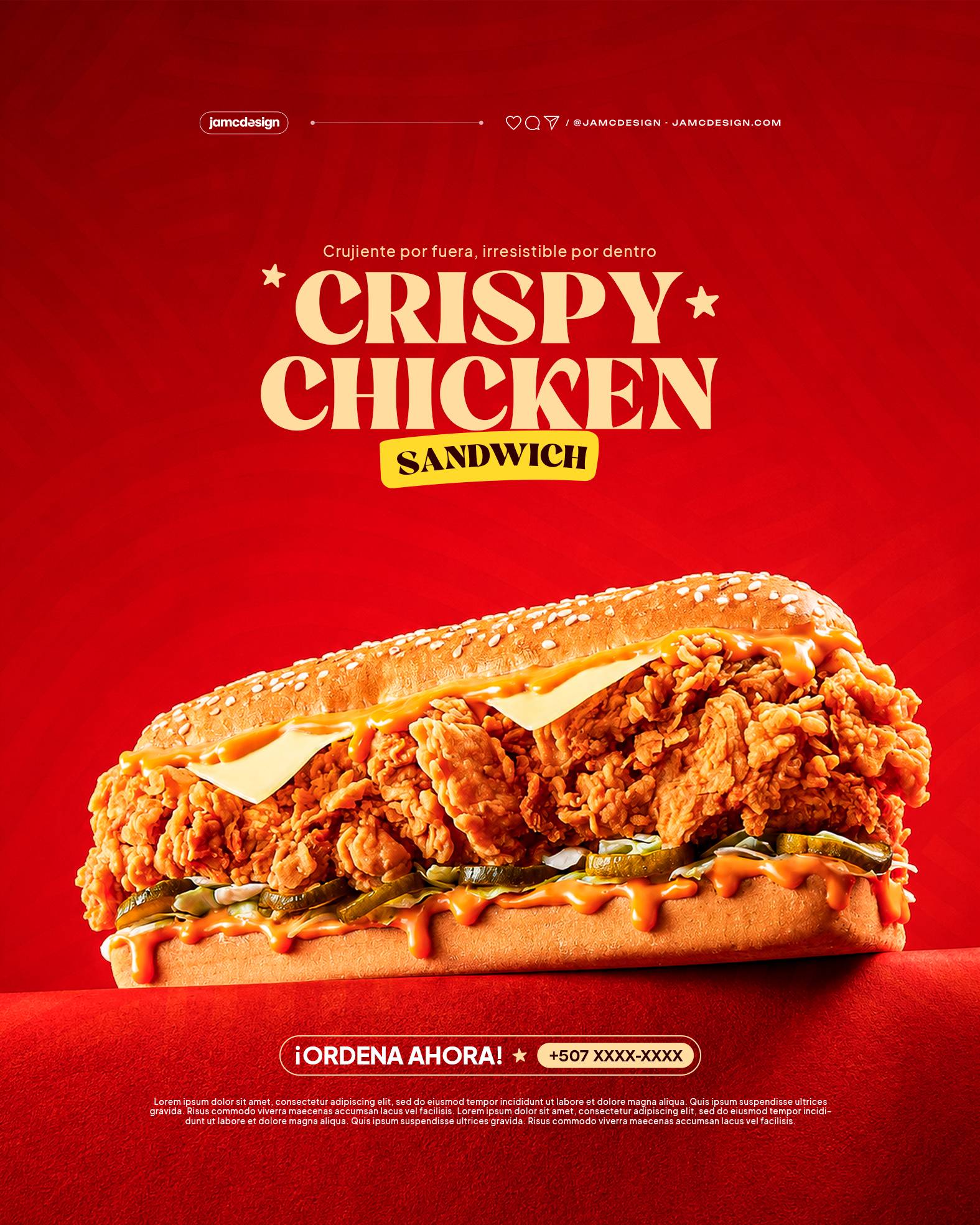 Crispy Chicken Sandwich Flyer Template PSD Editable