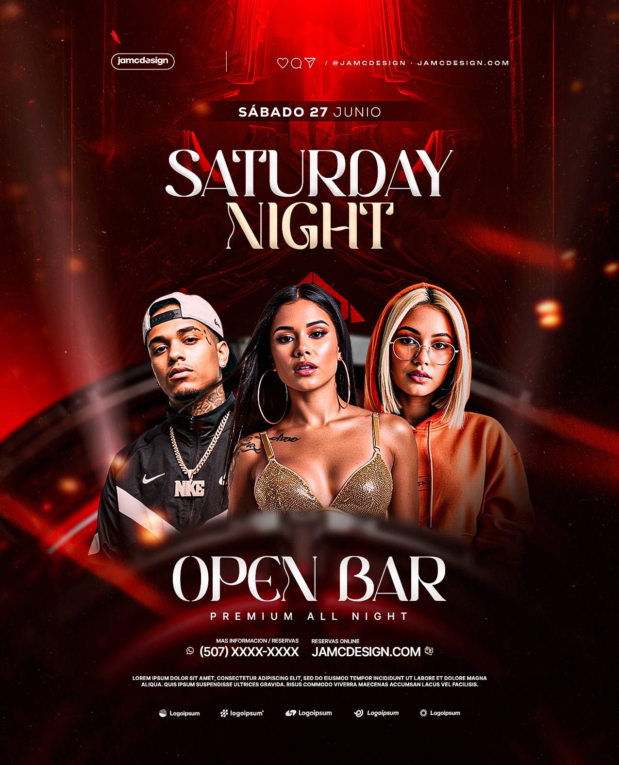 Saturday Night Party Design Flyer Template PSD Editable