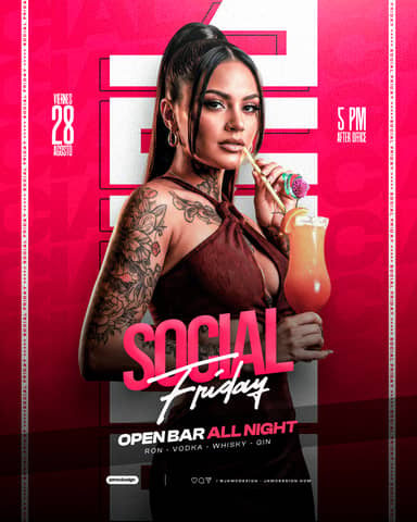 Social Friday Event Social Media Flyer Design Template PSD Editable