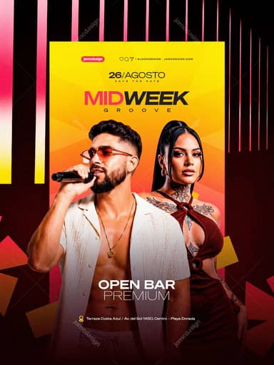 Midweek Groove Flyer PSD Template Editable
