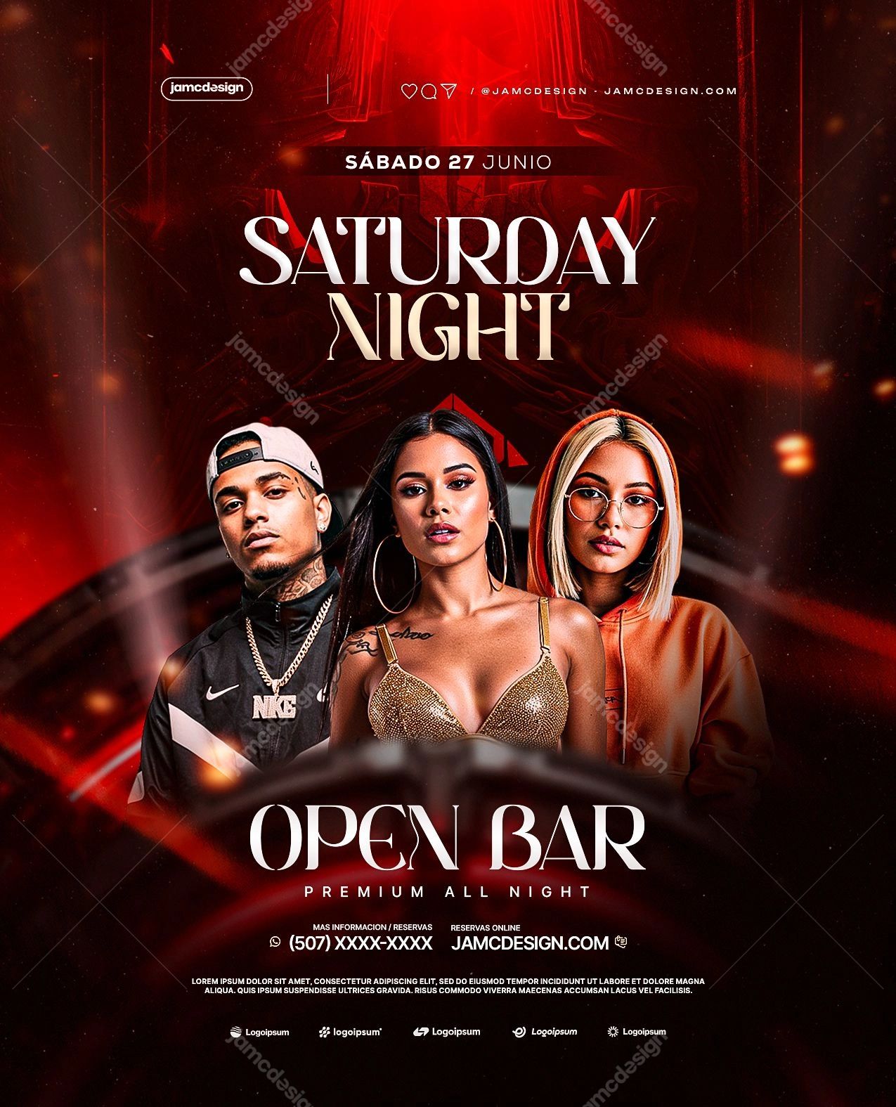 Saturday Night Party Design Flyer Template PSD Editable