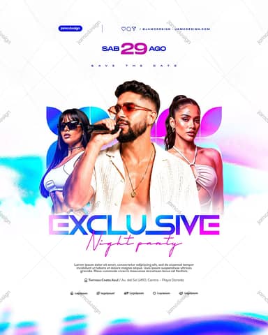 Exclusive Night Event Flyer Template PSD Editable