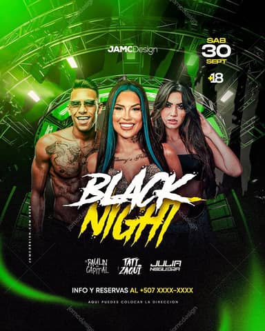 Black Night Modelo de Flyer PSD