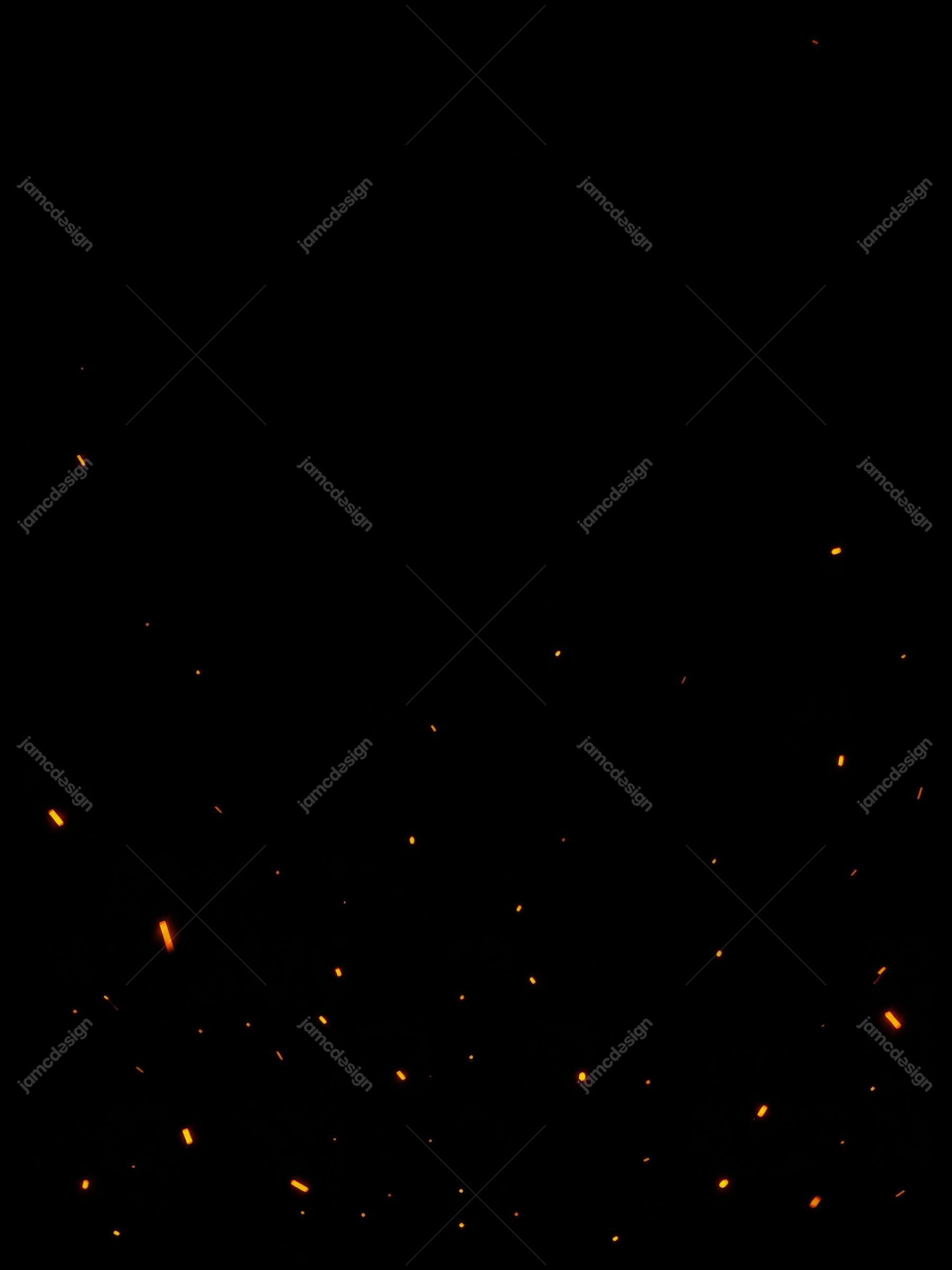 Dramatic Ember Cloud On Black Background Texture. JPG texture showing sparse orange ember sparks scattered across a deep black background