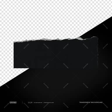 Black Torn Paper Rectangle Ragged Dark Surface PNG Transparent