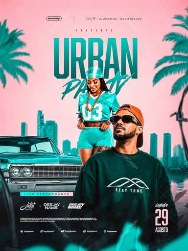 Urban Party Flyer Template PSD Editable