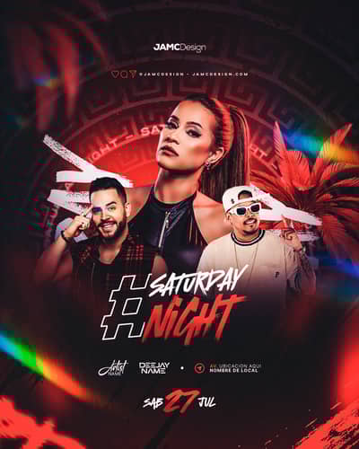 Saturday Party Flyer Template PSD