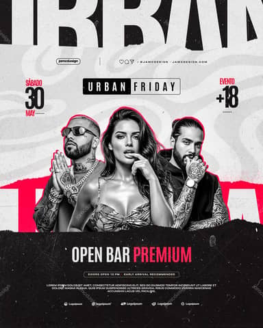 Modelo de Flyer Sexta-Feira Urbana PSD Editável