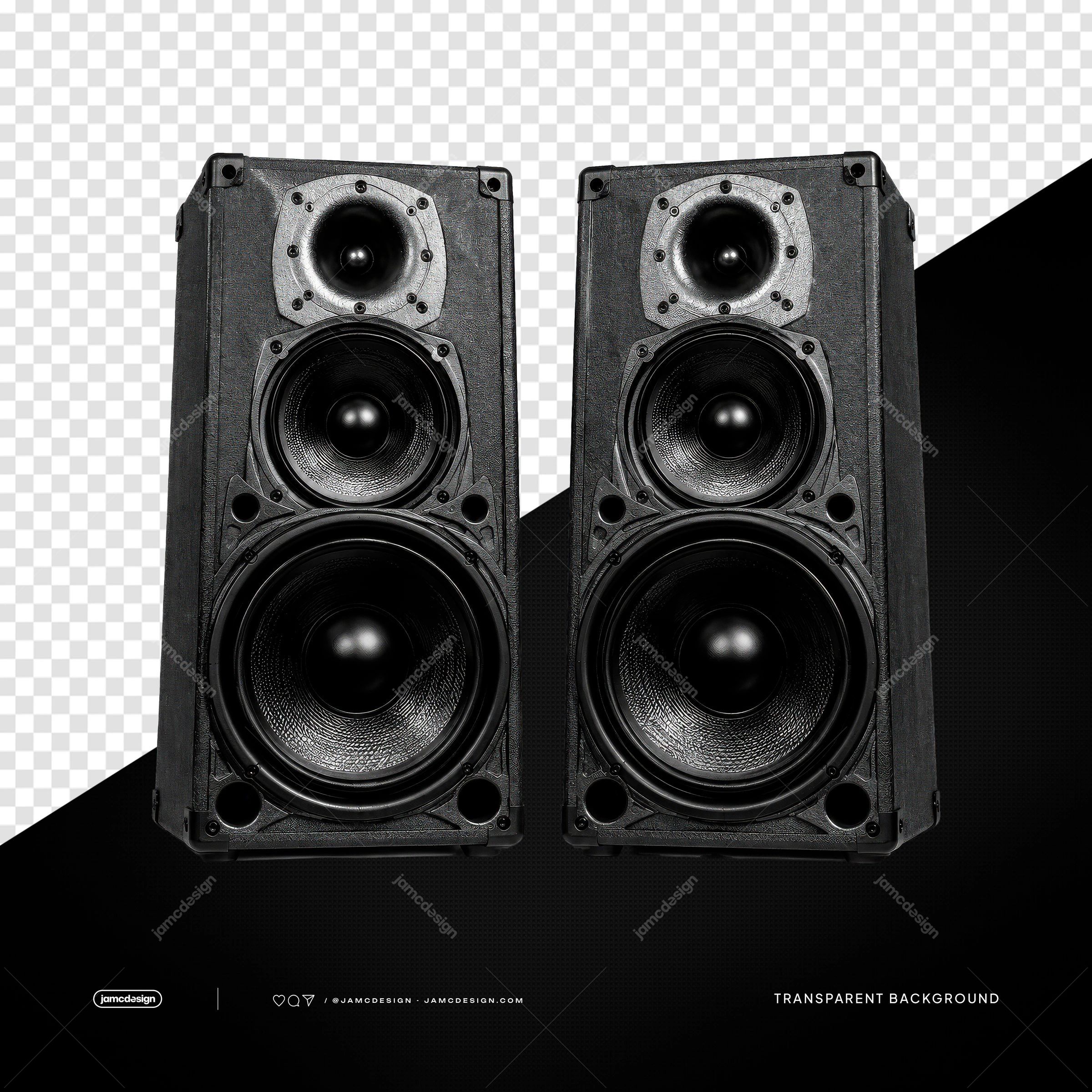 Black Speakers PNG Transparent Background