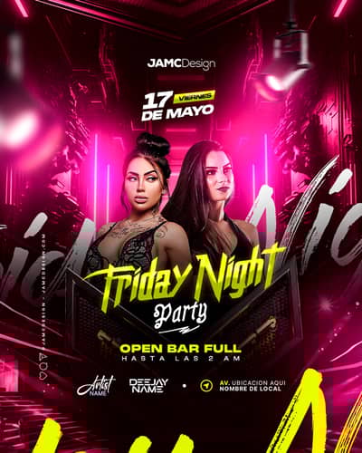 Friday Night Flyer Template PSD