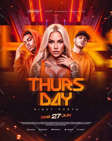 Thursday Night Modelo de Flyer PSD Editável