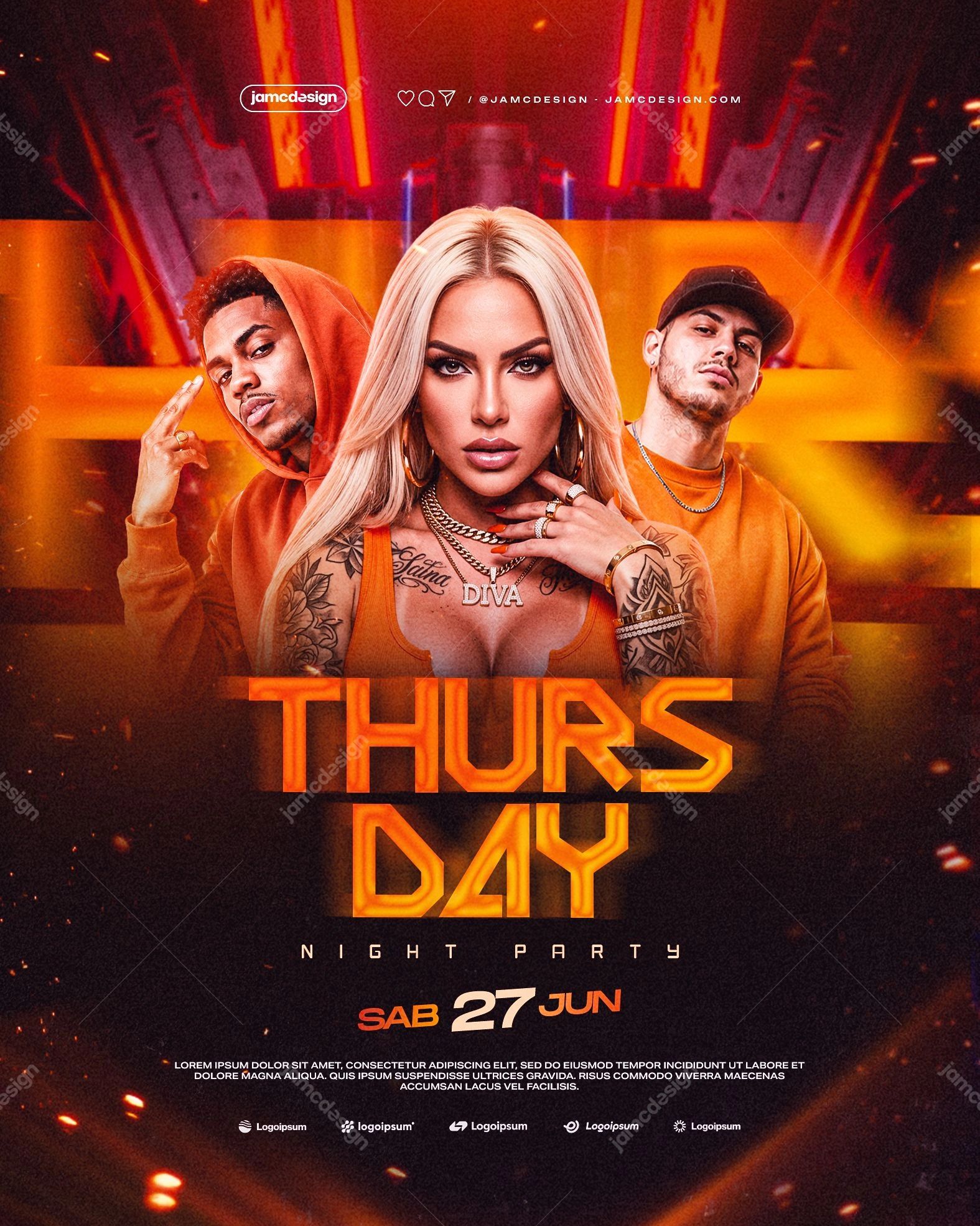 Thursday Night Flyer Template PSD Editable