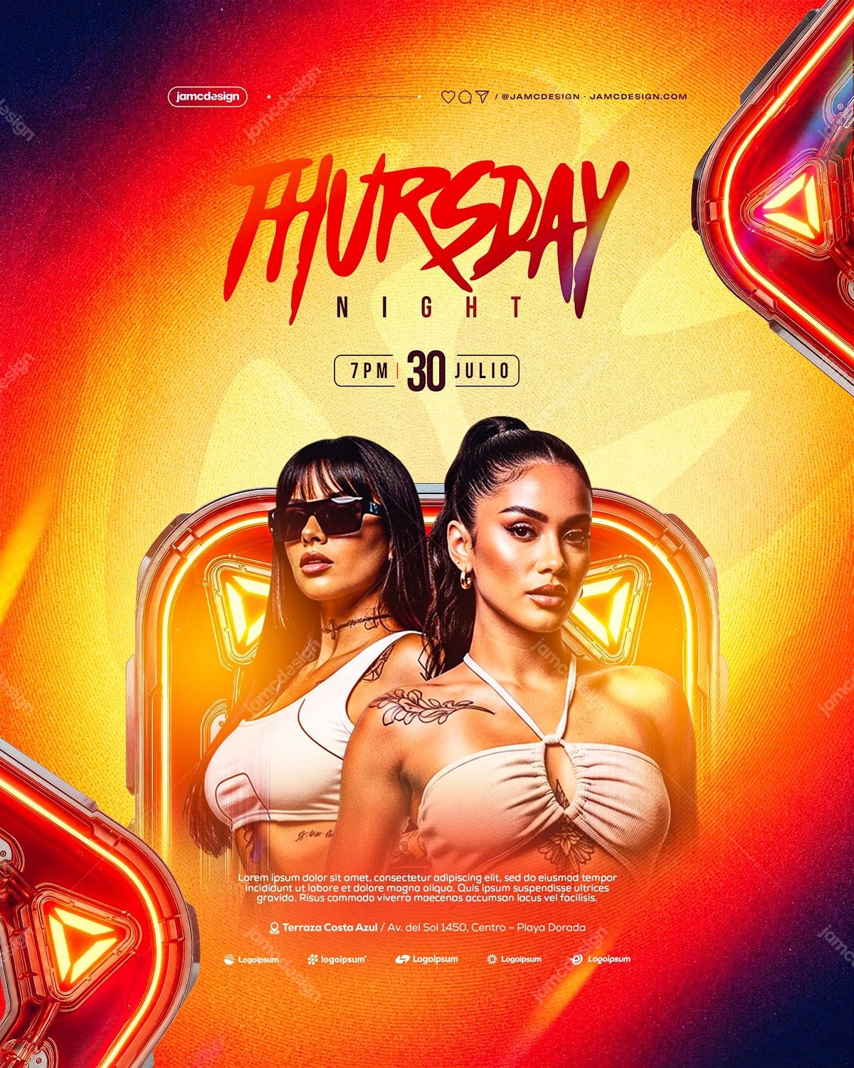 Thursday Night Social Media Flyer Design Template PSD Editable