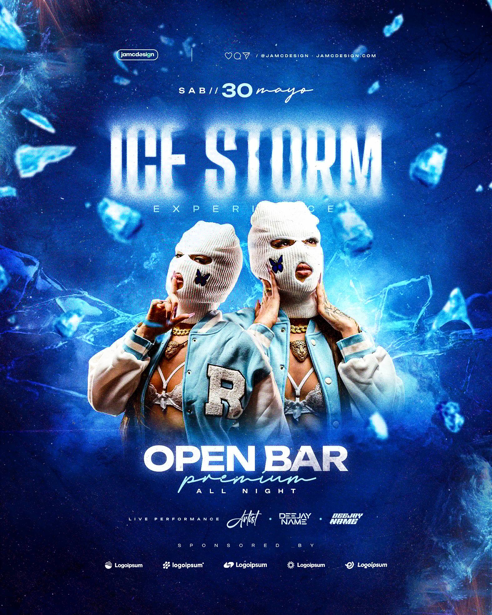Ice Storm Experience Flyer Template PSD Editable