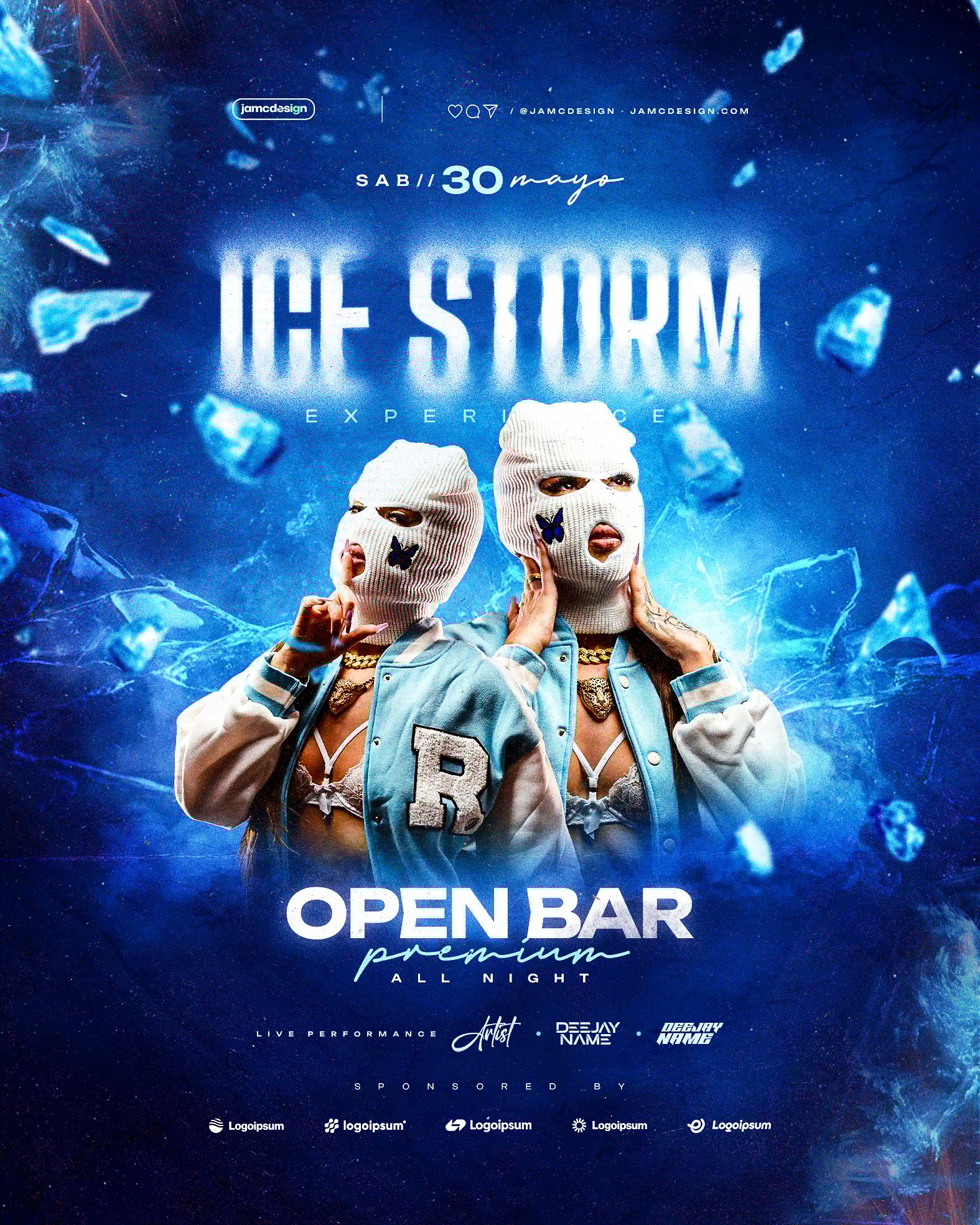 Ice Storm Experience Flyer Template PSD Editable