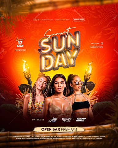 Modèle de Flyer Sunset Sunday PSD Modifiable