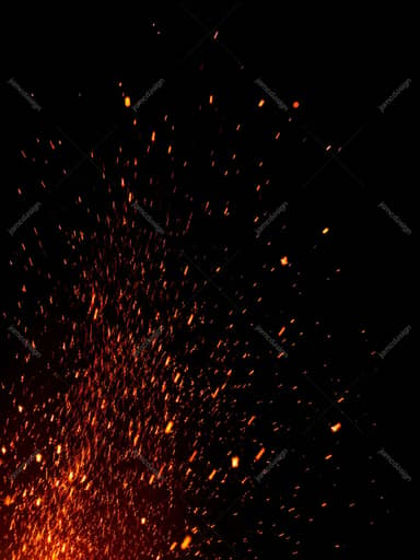 Glowing Fire Particles On Black Orange Spark Burst Background Texture