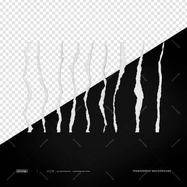 Torn Paper Texture Lines White Distressed Strips PNG Transparent