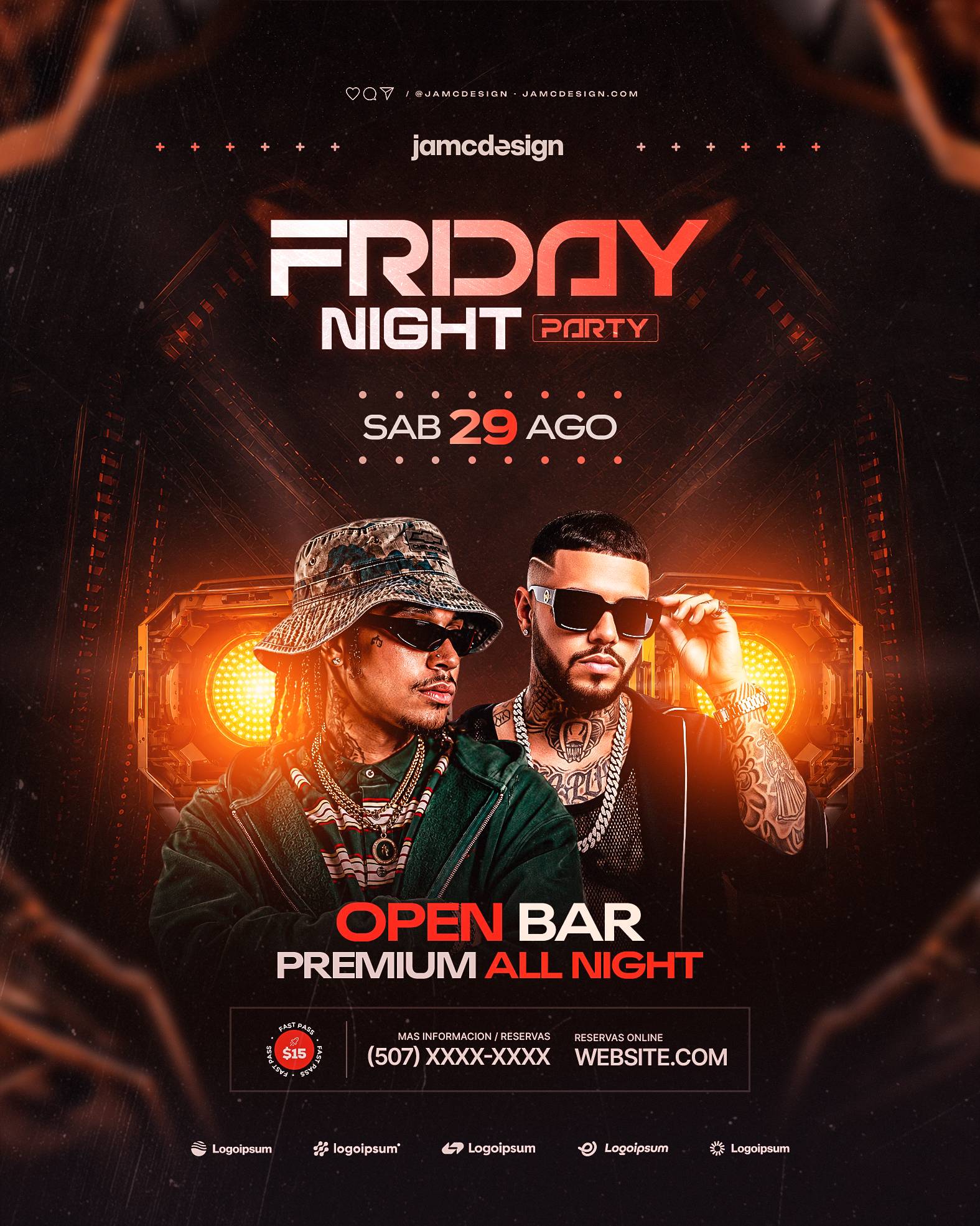 Friday Night Design Flyer Template PSD Editable