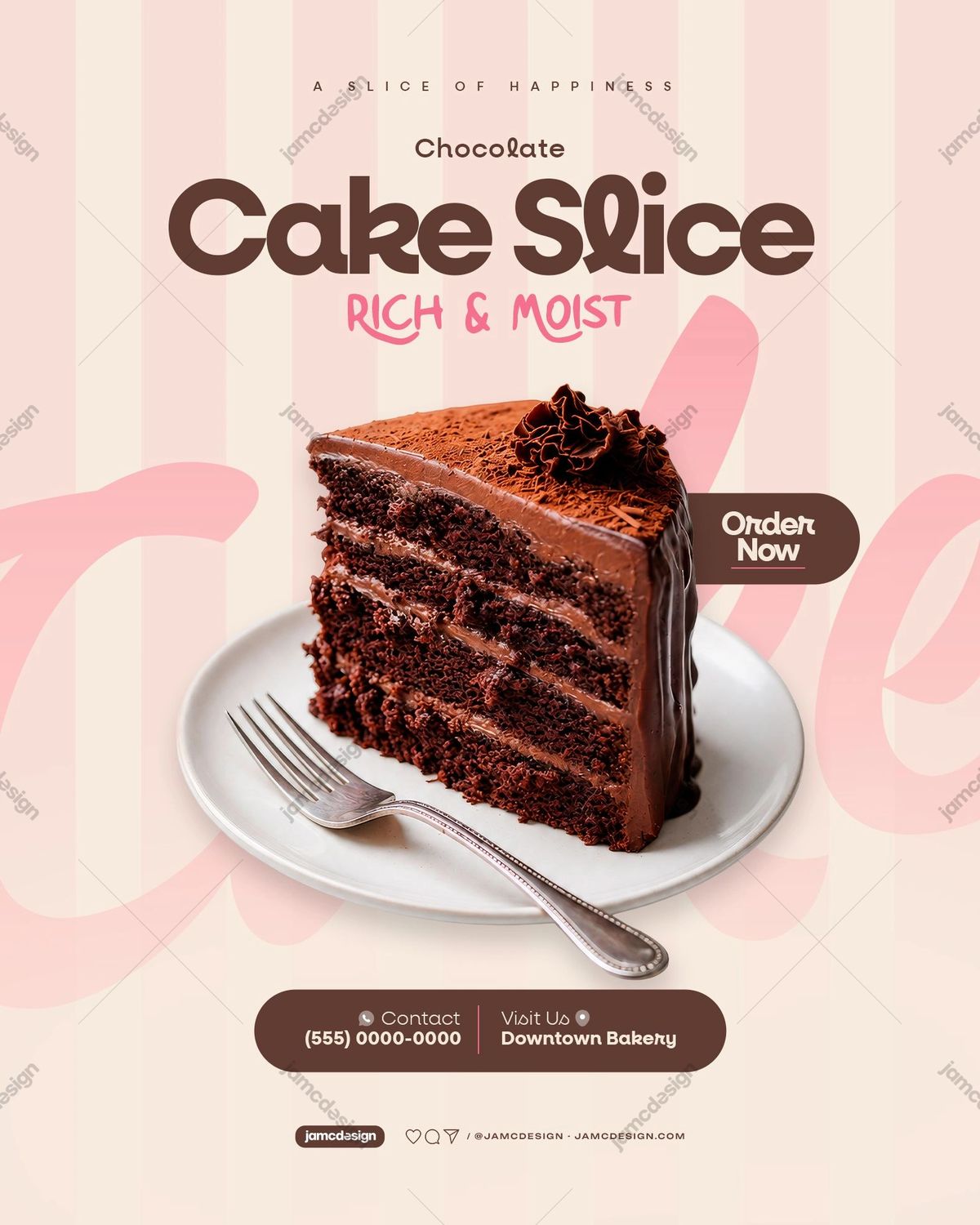Chocolate Cake Slice Flyer Template PSD Editable
