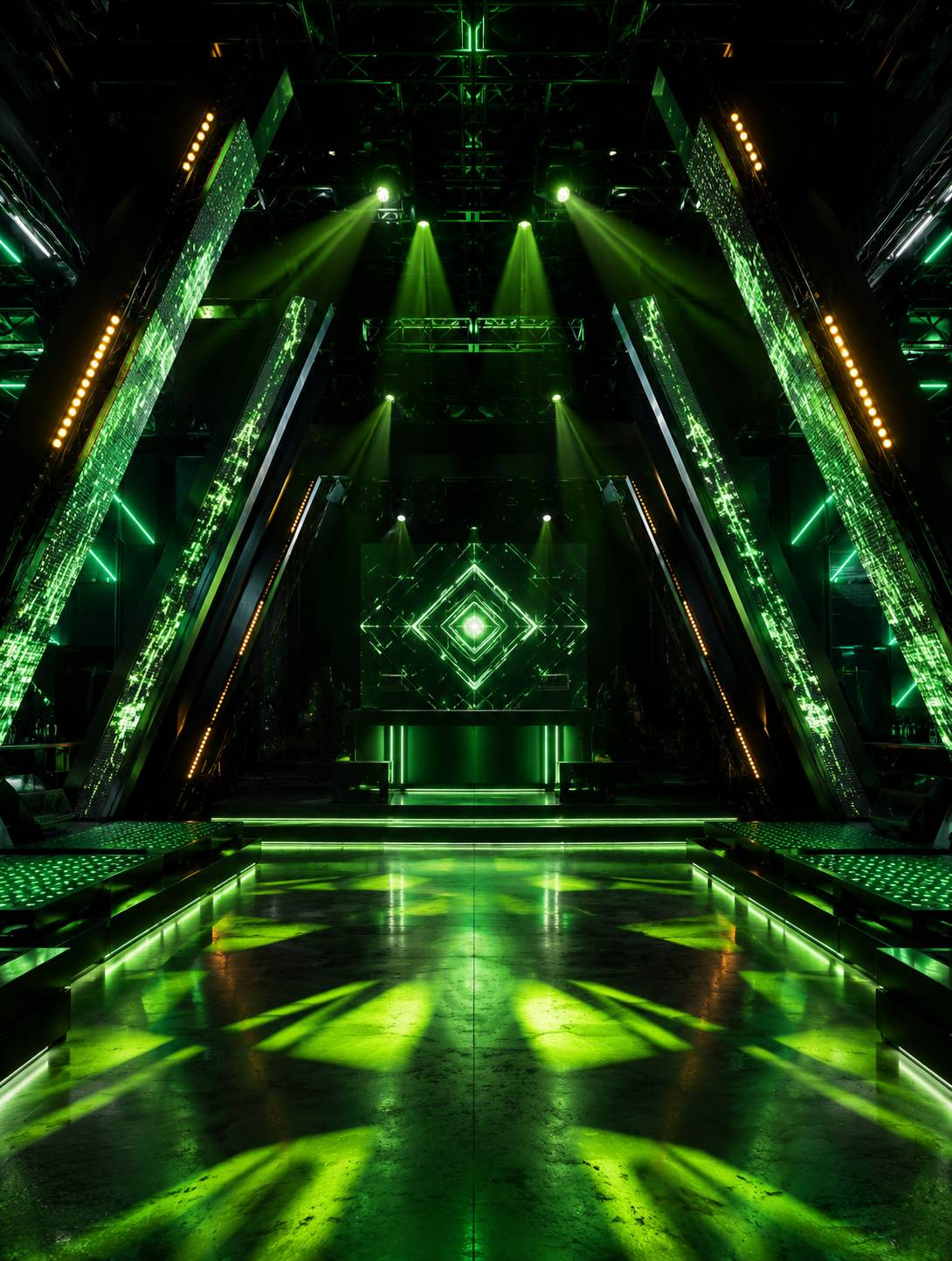 Cyber Green Industrial Event Stage Background