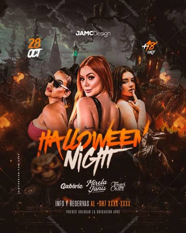 Modelo de Flyer Halloween Night PSD Editável