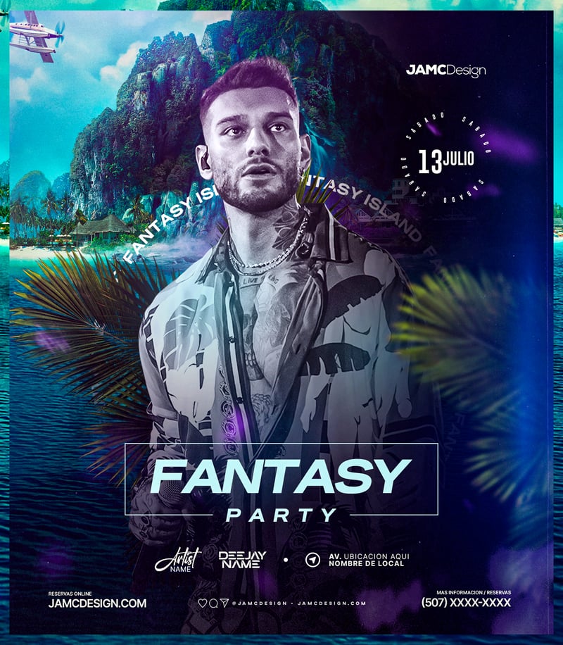 Fantasy Party Flyer Template PSD