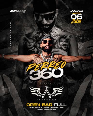 Modelo de Flyer Perreo 360 PSD