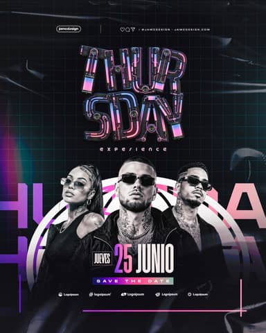 Thursday Experience Flyer Template PSD Editable