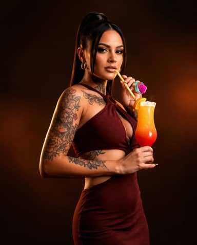 Woman Drinking Cocktails Background