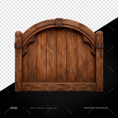 Arched Wooden Door Rustic Brown Arch Transparent Object PNG