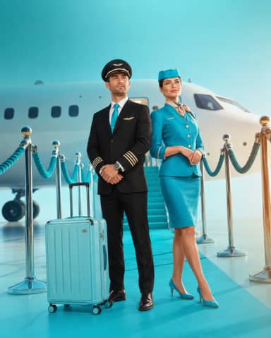 Luxury Airline Staff Beside Private Jet Travel Photo